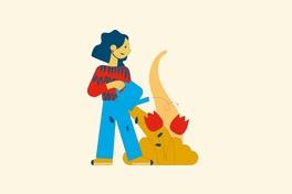 Symbolbild Frau gießt Blume