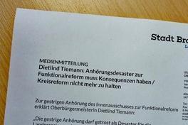 Dietlind Tiemann: Anhörungsdesaster zur Funktionalreform muss Konsequenzen haben / Kreisreform nicht mehr zu halten