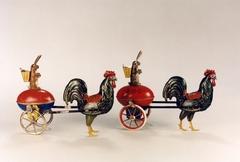 Duo Hahn und Hase, Blechspielzeug des Patentwerkes von E.P. Lehmann, Brandenburg/Havel, 1898 – 1917