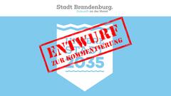 Hintergrund Wappen Unsere Stadt 2035 mit Entwurfsstempel