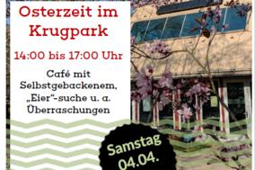 Plakat zum Osterfest im Krugpark