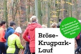 Plakat mit Läuferinnen und Läufer im Krugpark, Text wird im nebenstehenden Artikel wiedergegeben