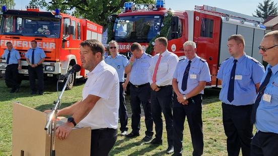 Oberbürgermeister Steffen Scheller gratulierte zum Jubiläum in Klein Kreutz und dankte allen Aktiven für ihren Einsatz.