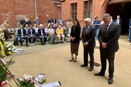 Gedenken an die Opfer des Volksaufstandes vom 17. Juni 1953 (von links): Alexandra Adel, Walter Paaschen, Thomas Barz.