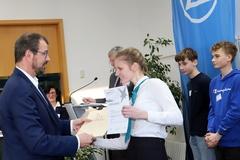 Minister Steffen Freiberg bei der Preisverleihung