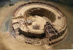 Die slawische Brandenburg im Bau E. 9.Jh. Modell im Archäologischen Landesmuseum.