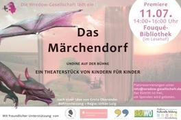 Ein Drache im Lesehof der Fouqué-Bibliothek