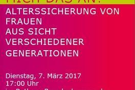 Podiumsgespräch zur Alterssicherung von Frauen aus Sicht verschiedener Generationen