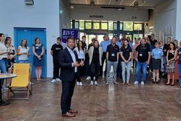 Oberbürgermeister Steffen Scheller hieß die Ausstellerinnen und Aussteller der 3. Karrieremesse willkommen.