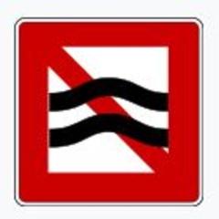 Schifffahrtszeichen A.9 Sogwirkung und Wellenschlag sind während der Regatta tabu.