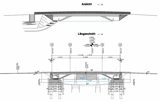 Planansichten der neuen Kanalbrücke.