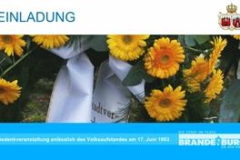 Gedenkveranstaltung anlässlich des Volksaufstandes am 17. Juni 1953