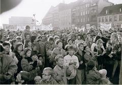 Teilnehmer der Kundgebung auf dem Neustädtischen Markt (Foto: Bruno Wernitz, Stadtarchiv Brandenburg an der Havel)