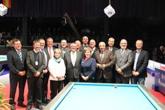 Verantwortliche, Sponsoren und Schirmherrin – die Billard-EM 2017 ist eröffnet.