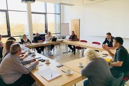 Beratung mit Oberbürgermeister Steffen Scheller und weitere Mitgliedern im Verwaltungsstab