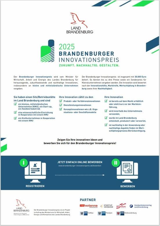 Flyer zum Brandenburger Innovationspreis 2025