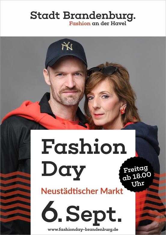 Mit diesem Plakatmotiv wird alsbald der Fashion Day 2024 in der Stadt beworben.