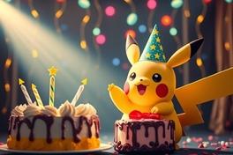 Pokemon feiert Geburtstag mit Kerzen