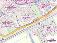 Auszug aus der digitalen Bodenrichtwertkarte – Bereich Hauptbahnhof zum Stichtag 31.12.2018