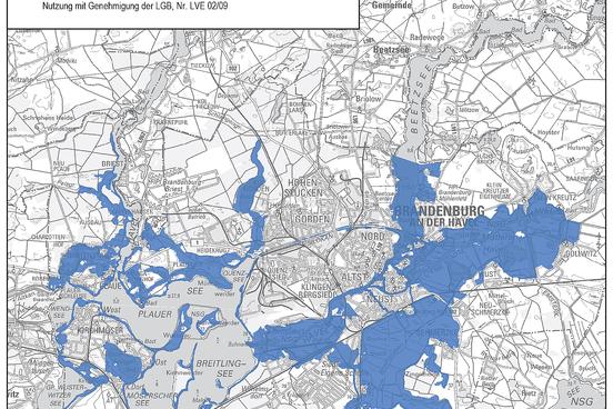 Vorläufige Sicherung des Überschwemmungsgebiets der Havel für die Stadt Brandenburg geplant
