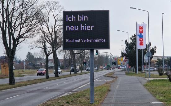 Der "Matrixanzeiger" an der Brielower Landstraße.