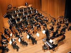 Aufnahme der Orchester-Musiker/innen von oben