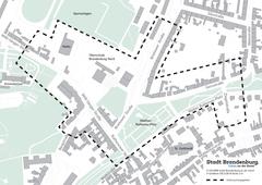 Kartenausschnitt, auf dem eine Strichellinie ein Gebiet rund um die Gerostraße abgrenzt