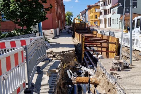 Baustelle in der Neuendorfer Straße