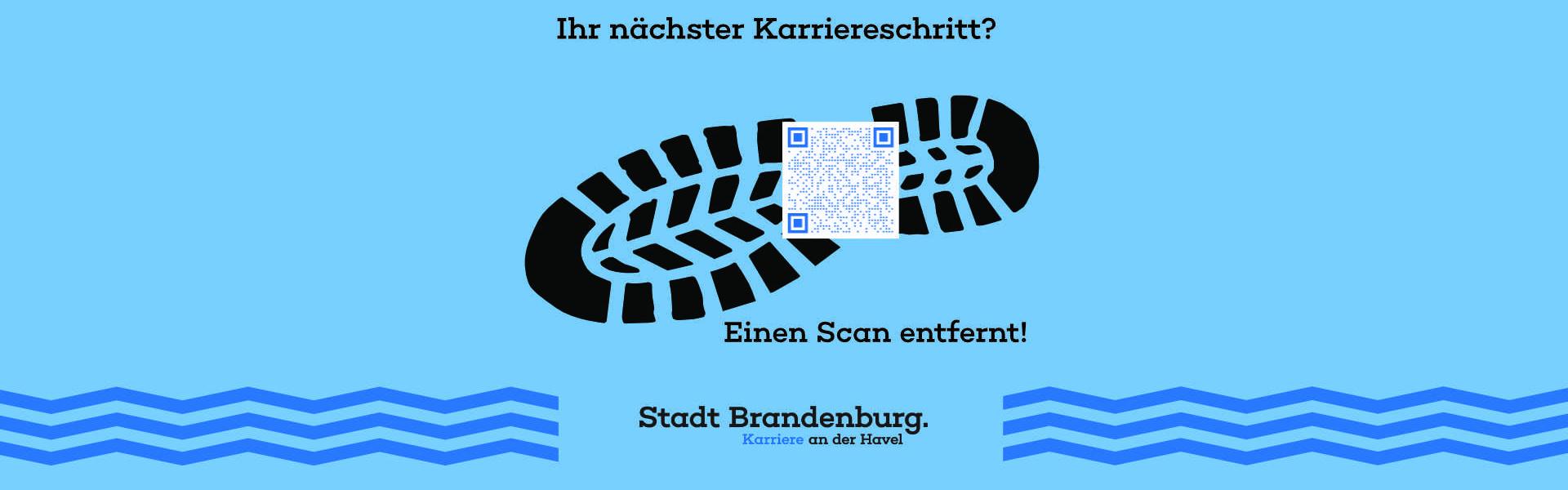 Slidge_Karriere_03 Fußstapfen mit QR-Code
