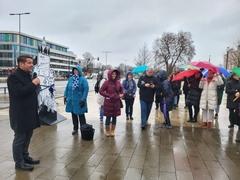 Oberbürgermeister Steffen Scheller bei seinem Grußwort anlässlich der Einweihung.