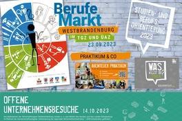Plakat für den Berufemarkt Westbrandenburg und die Offenen Unternehmensbesuche