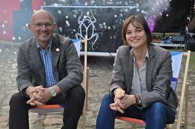 Oberbürgermeister Daniel Keip und Stephanie Knitter beim Finale des Havelsommers.