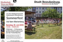 Plakat zum Sommerfest der Musikschule