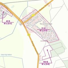 Auszug aus der digitalen Bodenrichtwertkarte, Bereich Neuschmerzke zum Stichtag 31.12.2019