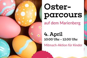 Plakat mit Ostereiern.