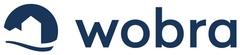 Logo wobra Schriftzug wobra und Kreis mit Silhouette eines Hauses darin