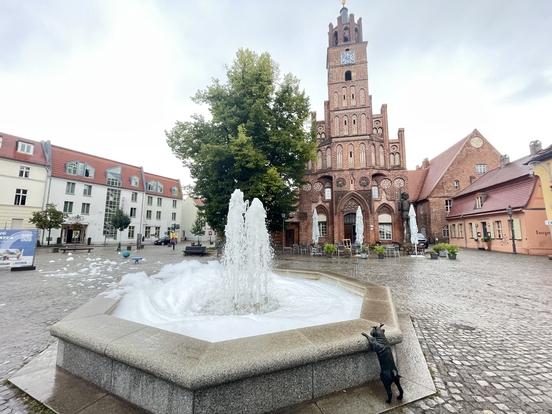 Schaum im Rathausbrunnen