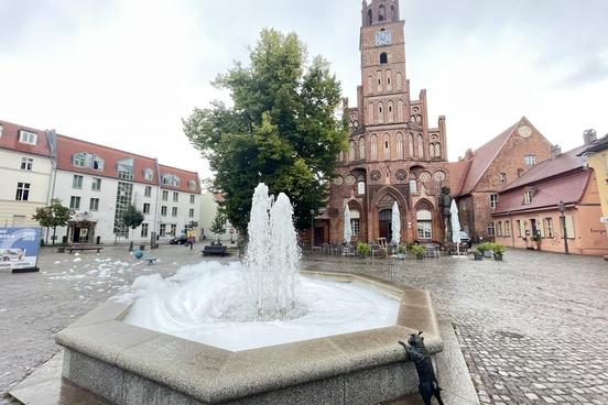 Schaum im Rathausbrunnen