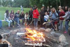 Lagerfeuer auf dem Campingplatz