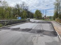 fertig gestellt Arbeiten an der Straße