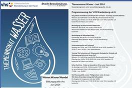 Flyer mit Programm für den Themenmonat Wasser.