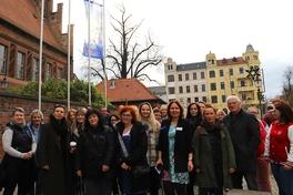 Am Altstädtischen Rathaus wurde die Fahne gehisst