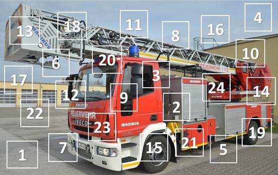 Feuerwehrauto mit 24 Kalendertürchen