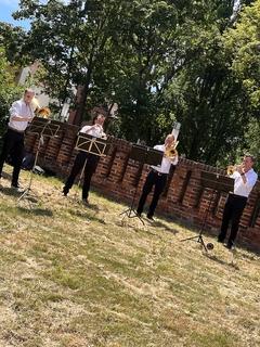 Das Blechbläserquartett der Brandenburger Symphoniker setzte der Veranstaltung den musikalischen Rahmen.