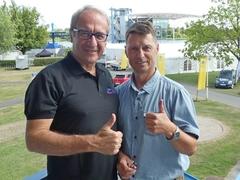 EDBF Präsident Daumen hoch: EDBF-Präsident Claudio Schermi (links) und Regattastrecken-Chef Uwe Philipp freuen sich auf die EM.