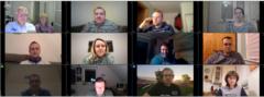 Videokonferenz OK-Chef Volker Garmatter (o.li.) im Video-Dialog mit seinen Teammitgliedern. (Foto: Volker Garmatter/OK WRMR 2024)