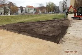 Nach der Bodensanierung auf dem Packhofgelände werden Flächen wieder hergerichtet