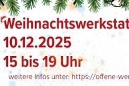 Banner für die THB-Weihnachtswerkstatt.
