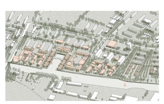 Studienarbeit von Joscha Bretschneider, Hagen Remus, Lilly Kahl und Charlotte Stahlhut zeigt Vogelperspektive des Stadtteil Nord Brandenburg.