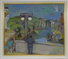 Gemälde "Sommerabends" von Jürgen Lutzens (1968)